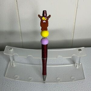 Red Glitter Pen with Cow Topper